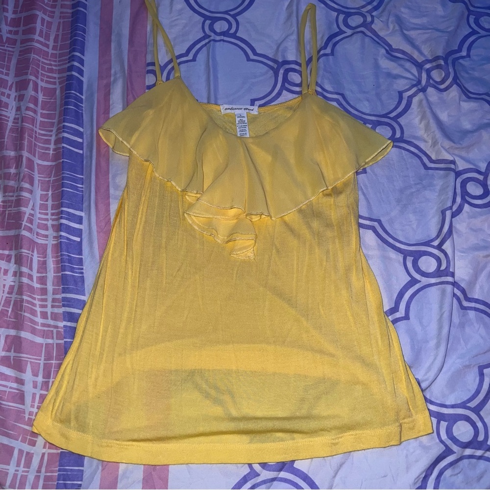 Yellow tank top blouse